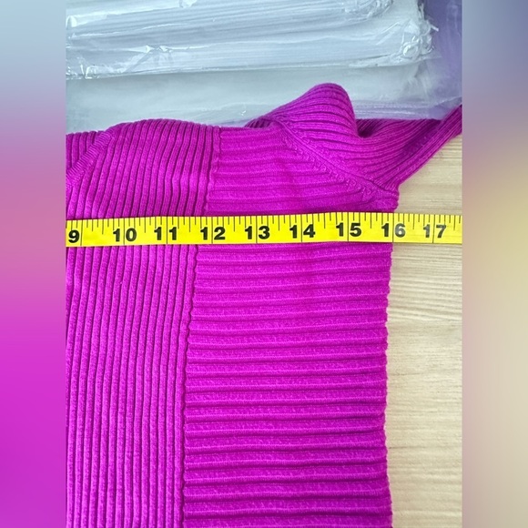 Inc International Concepts V-Neck Ribbed Knit Sweater Top in Pink Sz M - Picture 8 of 10
